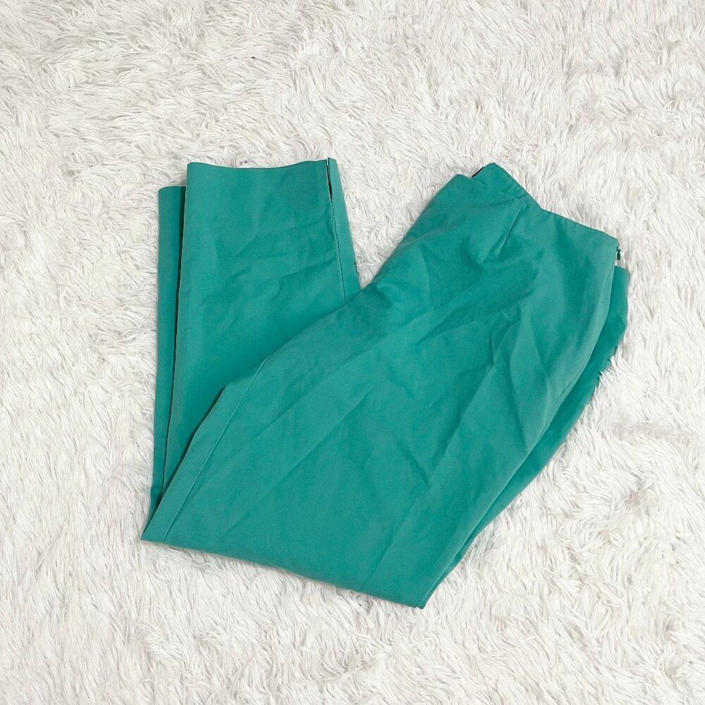Women Lafayette 148 New York Side Zip Dress Pants in Teal Size 6